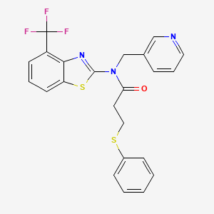 molecular formula C23H18F3N3OS2 B6501338 3-(phenylsulfanyl)-N-[(pyridin-3-yl)methyl]-N-[4-(trifluoromethyl)-1,3-benzothiazol-2-yl]propanamide CAS No. 1421583-65-4