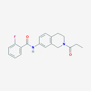 2-fluoro-N-(2-propanoyl-1,2,3,4-tetrahydroisoquinolin-7-yl)benzamide
