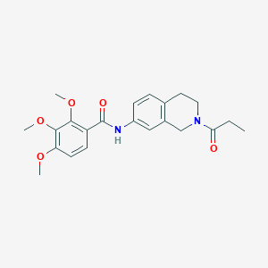 molecular formula C22H26N2O5 B6501350 2,3,4-trimethoxy-N-(2-propanoyl-1,2,3,4-tetrahydroisoquinolin-7-yl)benzamide CAS No. 955707-70-7