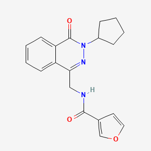 molecular formula C19H19N3O3 B6501366 N-[(3-cyclopentyl-4-oxo-3,4-dihydrophthalazin-1-yl)methyl]furan-3-carboxamide CAS No. 1421507-60-9