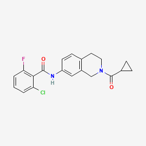 molecular formula C20H18ClFN2O2 B6501387 2-chloro-N-(2-cyclopropanecarbonyl-1,2,3,4-tetrahydroisoquinolin-7-yl)-6-fluorobenzamide CAS No. 955643-97-7