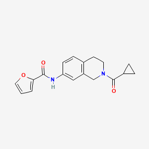 molecular formula C18H18N2O3 B6501389 N-(2-cyclopropanecarbonyl-1,2,3,4-tetrahydroisoquinolin-7-yl)furan-2-carboxamide CAS No. 955644-21-0