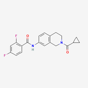 molecular formula C20H18F2N2O2 B6501396 N-(2-cyclopropanecarbonyl-1,2,3,4-tetrahydroisoquinolin-7-yl)-2,4-difluorobenzamide CAS No. 955644-73-2