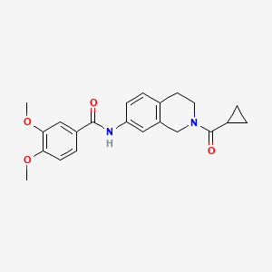 molecular formula C22H24N2O4 B6501407 N-(2-cyclopropanecarbonyl-1,2,3,4-tetrahydroisoquinolin-7-yl)-3,4-dimethoxybenzamide CAS No. 955713-86-7