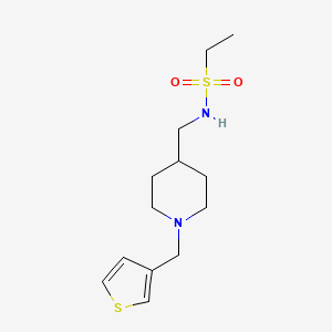 molecular formula C13H22N2O2S2 B6501408 N-({1-[(thiophen-3-yl)methyl]piperidin-4-yl}methyl)ethane-1-sulfonamide CAS No. 1235382-48-5