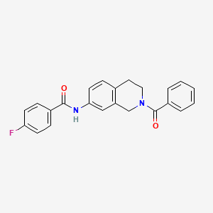 molecular formula C23H19FN2O2 B6501415 N-(2-benzoyl-1,2,3,4-tetrahydroisoquinolin-7-yl)-4-fluorobenzamide CAS No. 955717-20-1