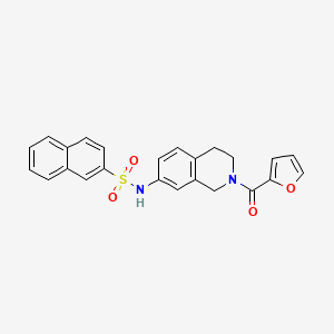 molecular formula C24H20N2O4S B6501459 N-[2-(furan-2-carbonyl)-1,2,3,4-tetrahydroisoquinolin-7-yl]naphthalene-2-sulfonamide CAS No. 955649-66-8