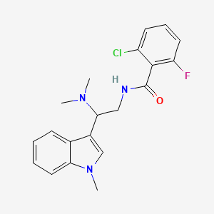 molecular formula C20H21ClFN3O B6501471 2-chloro-N-[2-(dimethylamino)-2-(1-methyl-1H-indol-3-yl)ethyl]-6-fluorobenzamide CAS No. 1203067-69-9