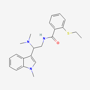 molecular formula C22H27N3OS B6501488 N-[2-(dimethylamino)-2-(1-methyl-1H-indol-3-yl)ethyl]-2-(ethylsulfanyl)benzamide CAS No. 1396792-99-6