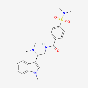 molecular formula C22H28N4O3S B6501502 N-[2-(dimethylamino)-2-(1-methyl-1H-indol-3-yl)ethyl]-4-(dimethylsulfamoyl)benzamide CAS No. 1396801-08-3