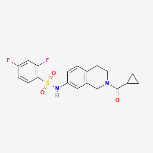 molecular formula C19H18F2N2O3S B6501503 N-(2-cyclopropanecarbonyl-1,2,3,4-tetrahydroisoquinolin-7-yl)-2,4-difluorobenzene-1-sulfonamide CAS No. 955638-24-1