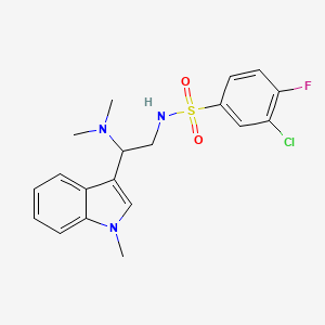molecular formula C19H21ClFN3O2S B6501508 3-chloro-N-[2-(dimethylamino)-2-(1-methyl-1H-indol-3-yl)ethyl]-4-fluorobenzene-1-sulfonamide CAS No. 1091414-61-7