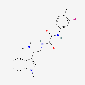 molecular formula C22H25FN4O2 B6501515 N-[2-(dimethylamino)-2-(1-methyl-1H-indol-3-yl)ethyl]-N'-(3-fluoro-4-methylphenyl)ethanediamide CAS No. 1091473-05-0