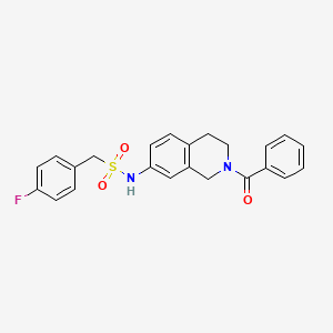 molecular formula C23H21FN2O3S B6501533 N-(2-benzoyl-1,2,3,4-tetrahydroisoquinolin-7-yl)-1-(4-fluorophenyl)methanesulfonamide CAS No. 955749-60-7