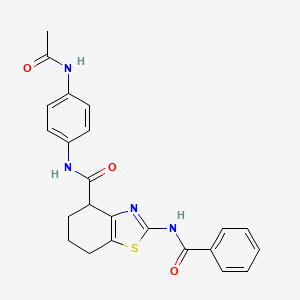 molecular formula C23H22N4O3S B6501546 2-benzamido-N-(4-acetamidophenyl)-4,5,6,7-tetrahydro-1,3-benzothiazole-4-carboxamide CAS No. 955655-48-8