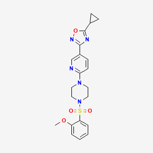 molecular formula C21H23N5O4S B6501557 1-[5-(5-cyclopropyl-1,2,4-oxadiazol-3-yl)pyridin-2-yl]-4-(2-methoxybenzenesulfonyl)piperazine CAS No. 1421485-15-5