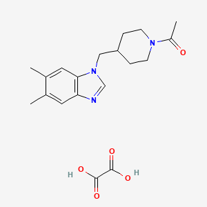 molecular formula C19H25N3O5 B6501566 1-{4-[(5,6-dimethyl-1H-1,3-benzodiazol-1-yl)methyl]piperidin-1-yl}ethan-1-one; oxalic acid CAS No. 1396802-24-6