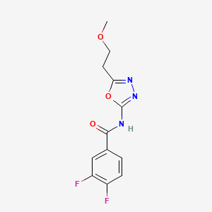 molecular formula C12H11F2N3O3 B6501570 3,4-difluoro-N-[5-(2-methoxyethyl)-1,3,4-oxadiazol-2-yl]benzamide CAS No. 1396759-42-4