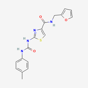 molecular formula C17H16N4O3S B6501580 N-[(furan-2-yl)methyl]-2-{[(4-methylphenyl)carbamoyl]amino}-1,3-thiazole-4-carboxamide CAS No. 955684-46-5
