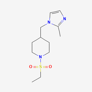 molecular formula C12H21N3O2S B6501602 1-(ethanesulfonyl)-4-[(2-methyl-1H-imidazol-1-yl)methyl]piperidine CAS No. 1396805-42-7