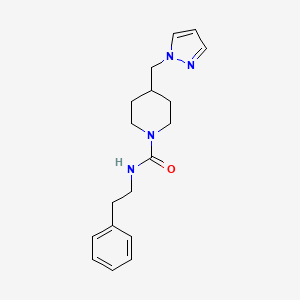 molecular formula C18H24N4O B6501606 N-(2-phenylethyl)-4-[(1H-pyrazol-1-yl)methyl]piperidine-1-carboxamide CAS No. 1421444-46-3