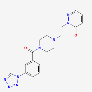 molecular formula C18H20N8O2 B6501633 2-(2-{4-[3-(1H-1,2,3,4-tetrazol-1-yl)benzoyl]piperazin-1-yl}ethyl)-2,3-dihydropyridazin-3-one CAS No. 1396792-98-5