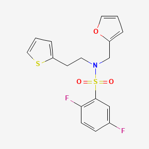 2,5-difluoro-N-[(furan-2-yl)methyl]-N-[2-(thiophen-2-yl)ethyl]benzene-1-sulfonamide
