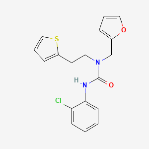 molecular formula C18H17ClN2O2S B6501654 1-(2-chlorophenyl)-3-[(furan-2-yl)methyl]-3-[2-(thiophen-2-yl)ethyl]urea CAS No. 1396853-47-6