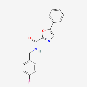 N-[(4-fluorophenyl)methyl]-5-phenyl-1,3-oxazole-2-carboxamide