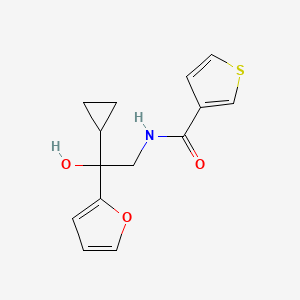 molecular formula C14H15NO3S B6501662 N-[2-cyclopropyl-2-(furan-2-yl)-2-hydroxyethyl]thiophene-3-carboxamide CAS No. 1396874-74-0