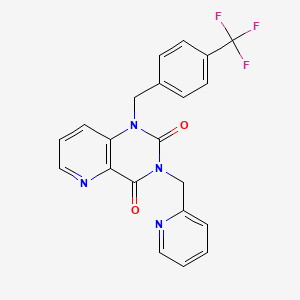 molecular formula C21H15F3N4O2 B6501685 3-[(pyridin-2-yl)methyl]-1-{[4-(trifluoromethyl)phenyl]methyl}-1H,2H,3H,4H-pyrido[3,2-d]pyrimidine-2,4-dione CAS No. 941989-55-5