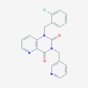 molecular formula C20H15ClN4O2 B6501695 1-[(2-chlorophenyl)methyl]-3-[(pyridin-3-yl)methyl]-1H,2H,3H,4H-pyrido[3,2-d]pyrimidine-2,4-dione CAS No. 941902-09-6
