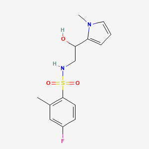 molecular formula C14H17FN2O3S B6501700 4-fluoro-N-[2-hydroxy-2-(1-methyl-1H-pyrrol-2-yl)ethyl]-2-methylbenzene-1-sulfonamide CAS No. 1396845-53-6