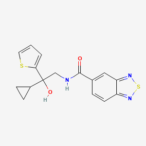 molecular formula C16H15N3O2S2 B6501729 N-[2-cyclopropyl-2-hydroxy-2-(thiophen-2-yl)ethyl]-2,1,3-benzothiadiazole-5-carboxamide CAS No. 1396766-45-2