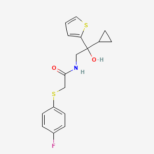 molecular formula C17H18FNO2S2 B6501732 N-[2-cyclopropyl-2-hydroxy-2-(thiophen-2-yl)ethyl]-2-[(4-fluorophenyl)sulfanyl]acetamide CAS No. 1396852-24-6