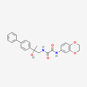 molecular formula C25H24N2O5 B6501760 N'-(2-{[1,1'-biphenyl]-4-yl}-2-hydroxypropyl)-N-(2,3-dihydro-1,4-benzodioxin-6-yl)ethanediamide CAS No. 1396884-32-4