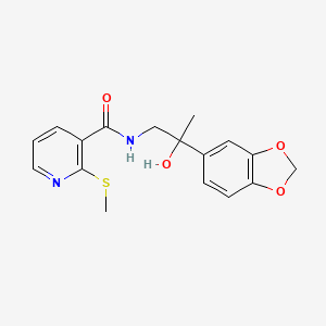 molecular formula C17H18N2O4S B6501765 N-[2-(2H-1,3-benzodioxol-5-yl)-2-hydroxypropyl]-2-(methylsulfanyl)pyridine-3-carboxamide CAS No. 1396717-10-4