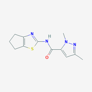 molecular formula C12H14N4OS B6501768 N-{4H,5H,6H-cyclopenta[d][1,3]thiazol-2-yl}-1,3-dimethyl-1H-pyrazole-5-carboxamide CAS No. 1013796-94-5