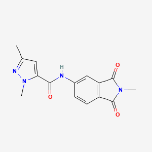 molecular formula C15H14N4O3 B6501788 1,3-dimethyl-N-(2-methyl-1,3-dioxo-2,3-dihydro-1H-isoindol-5-yl)-1H-pyrazole-5-carboxamide CAS No. 1013796-69-4