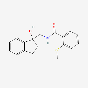 molecular formula C18H19NO2S B6501837 N-[(1-hydroxy-2,3-dihydro-1H-inden-1-yl)methyl]-2-(methylsulfanyl)benzamide CAS No. 1396846-15-3