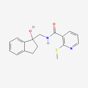 N-[(1-hydroxy-2,3-dihydro-1H-inden-1-yl)methyl]-2-(methylsulfanyl)pyridine-3-carboxamide