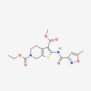 molecular formula C17H19N3O6S B6501856 6-ethyl 3-methyl 2-(5-methyl-1,2-oxazole-3-amido)-4H,5H,6H,7H-thieno[2,3-c]pyridine-3,6-dicarboxylate CAS No. 955673-46-8