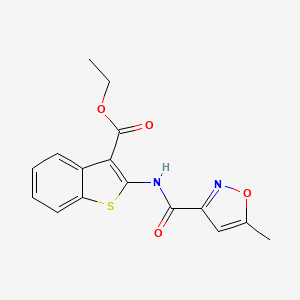 molecular formula C16H14N2O4S B6501873 ethyl 2-(5-methyl-1,2-oxazole-3-amido)-1-benzothiophene-3-carboxylate CAS No. 955746-56-2