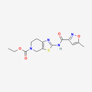 molecular formula C14H16N4O4S B6501879 ethyl 2-(5-methyl-1,2-oxazole-3-amido)-4H,5H,6H,7H-[1,3]thiazolo[5,4-c]pyridine-5-carboxylate CAS No. 955747-04-3