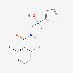 molecular formula C14H13ClFNO2S B6501924 2-chloro-6-fluoro-N-[2-hydroxy-2-(thiophen-2-yl)propyl]benzamide CAS No. 1351658-74-6