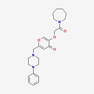 molecular formula C24H31N3O4 B6501935 5-[2-(azepan-1-yl)-2-oxoethoxy]-2-[(4-phenylpiperazin-1-yl)methyl]-4H-pyran-4-one CAS No. 898440-16-9