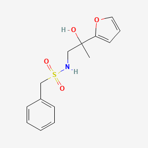 molecular formula C14H17NO4S B6501958 N-[2-(furan-2-yl)-2-hydroxypropyl]-1-phenylmethanesulfonamide CAS No. 1396748-13-2