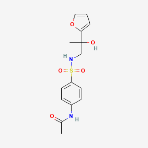 molecular formula C15H18N2O5S B6501965 N-(4-{[2-(furan-2-yl)-2-hydroxypropyl]sulfamoyl}phenyl)acetamide CAS No. 1396806-60-2