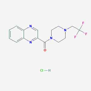 molecular formula C15H16ClF3N4O B6501996 2-[4-(2,2,2-trifluoroethyl)piperazine-1-carbonyl]quinoxaline hydrochloride CAS No. 1351642-87-9