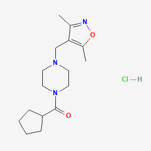 molecular formula C16H26ClN3O2 B6502011 1-cyclopentanecarbonyl-4-[(3,5-dimethyl-1,2-oxazol-4-yl)methyl]piperazine CAS No. 1396874-96-6